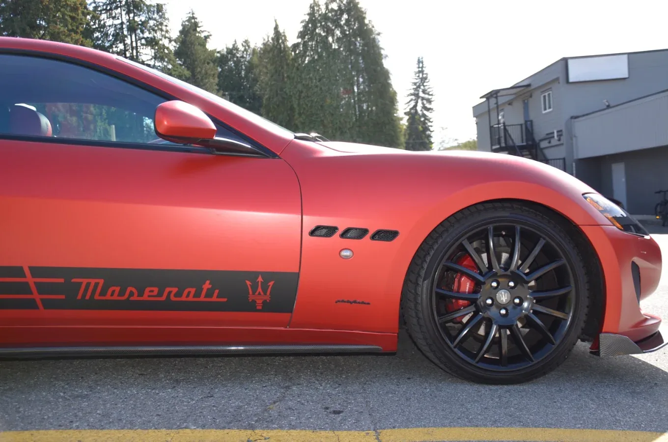 Side graphics detail on a Maserati GranTurismo project